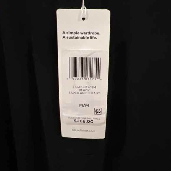 Eileen Fisher Silk Georgette Crepe Ankle Pant Medium - Picture 5 of 5